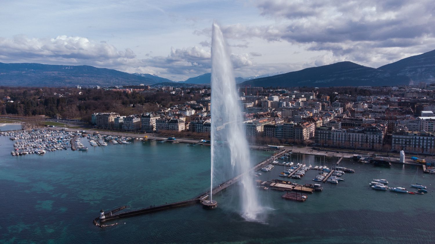 Geneva and the Jet d'Eau on Lake Geneva